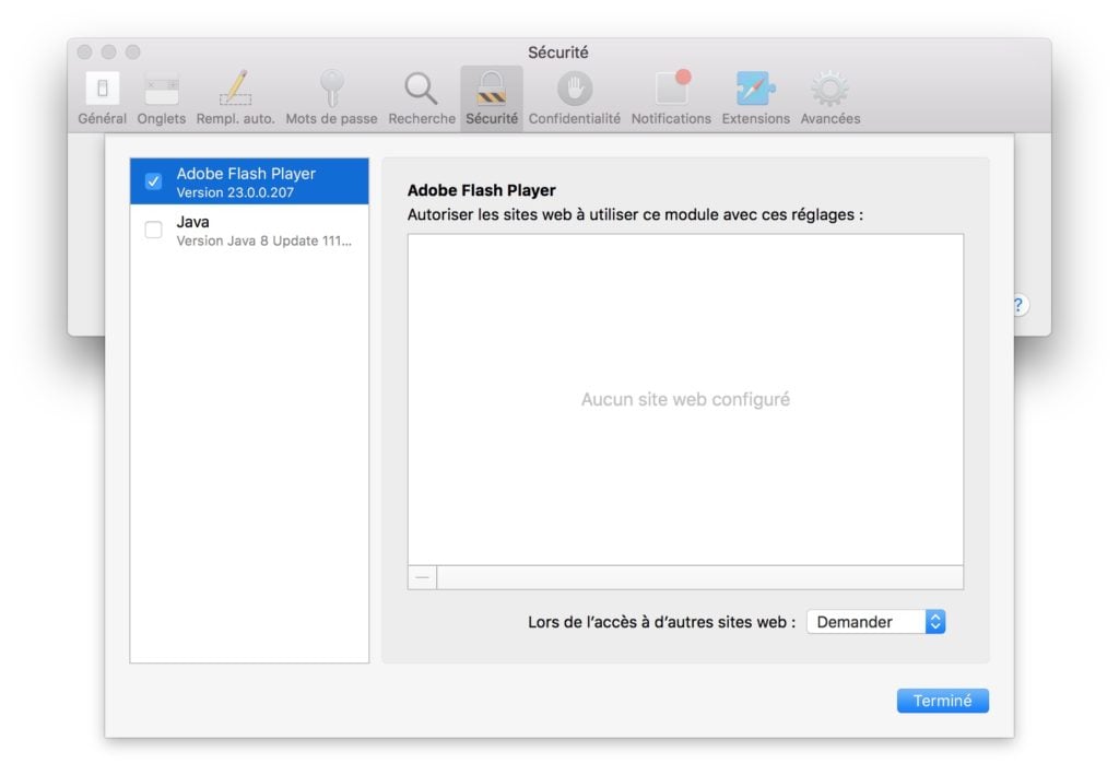 Adobe flash player uninstall mac message